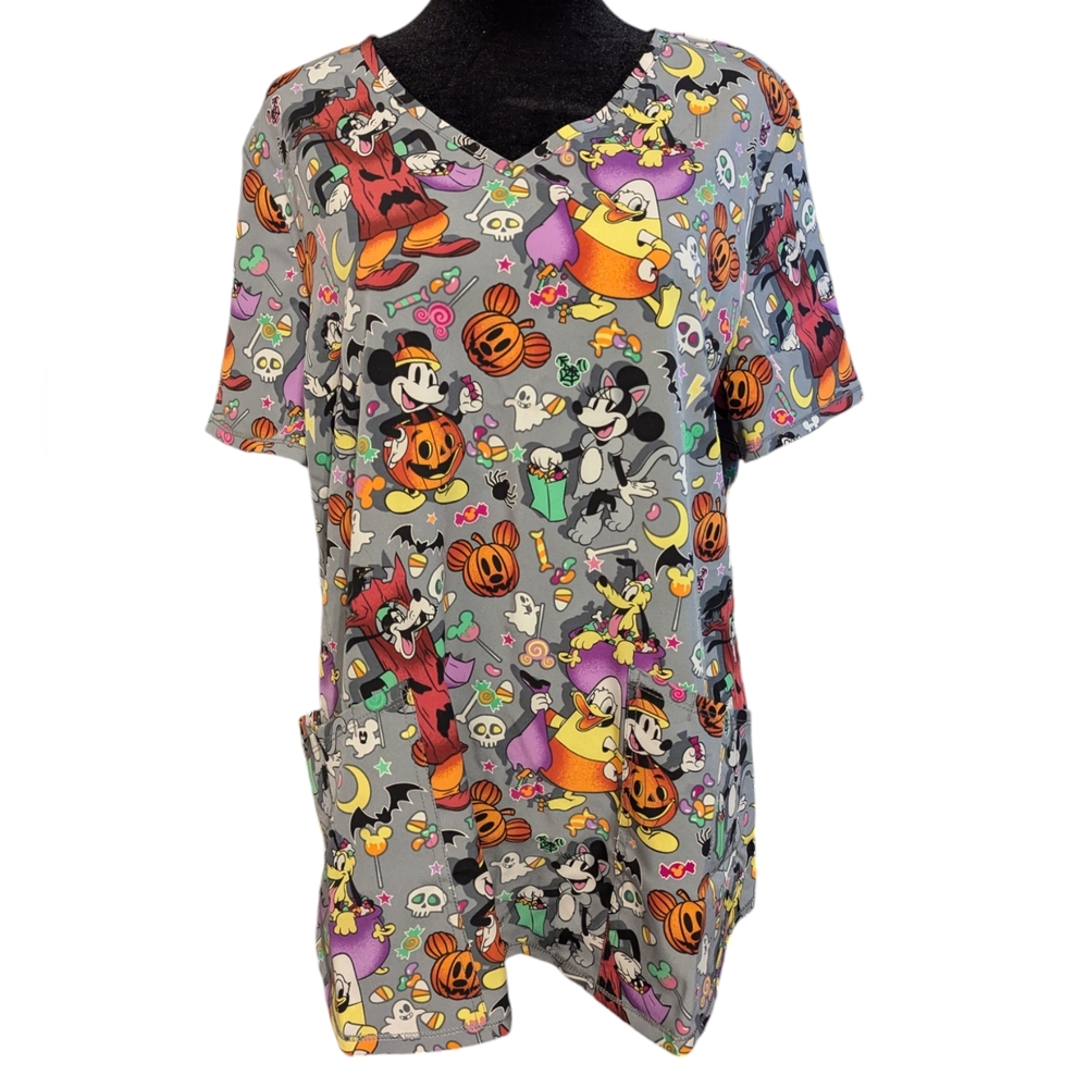 Disney Halloween Scrubs Top Women's M